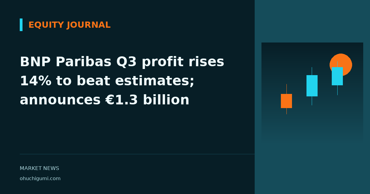 BNP Paribas Q3 profit rises 14% to beat estimates; announces €1.3 billion
