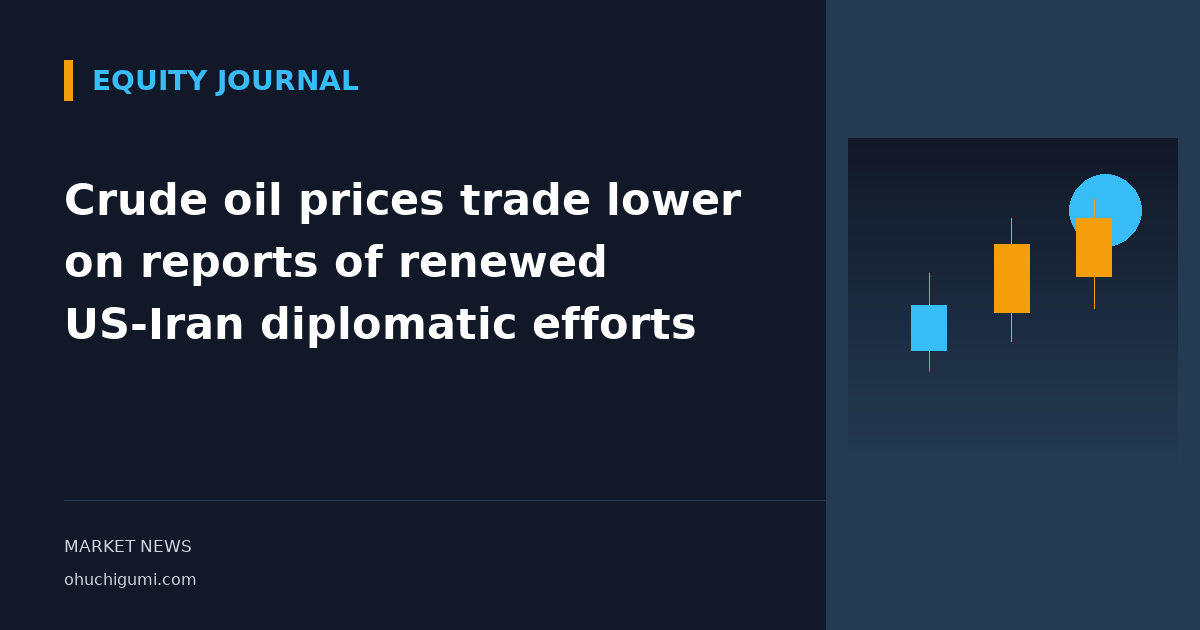 Crude oil prices trade lower on reports of renewed US-Iran diplomatic efforts